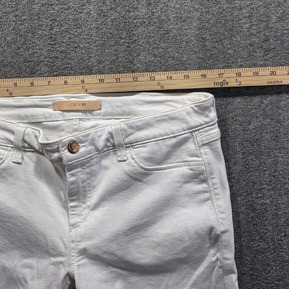 Joes Jeans Womens 32 White The Markie Mid Rise Skinny Crop Raw Hem Jeans - Picture 6 of 9